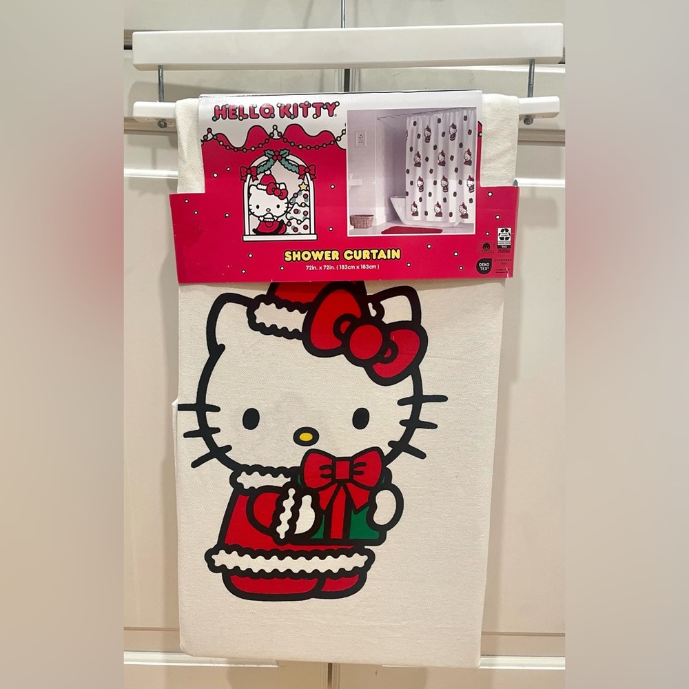 Hello‎ Kitty Christmas Holiday Bathroom Shower Curtain